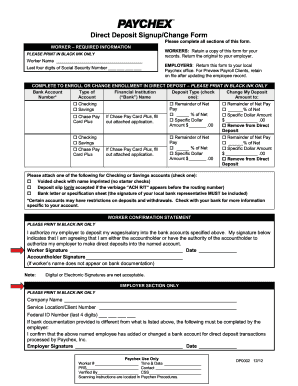 Direct Deposit Signup/Change Form