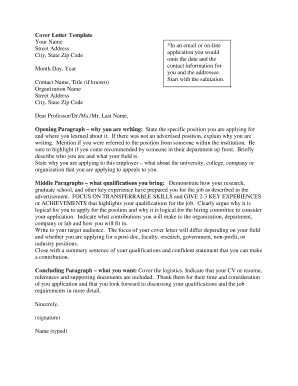 Cover Letter Template