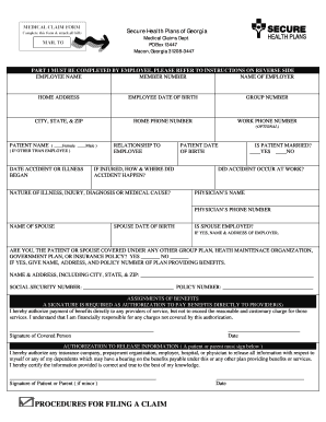 Georgia Medical Claim Form