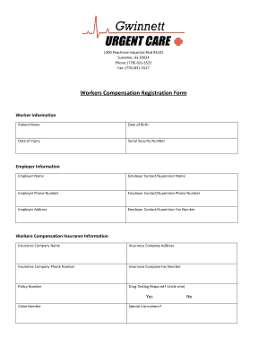 Workers Compensation Registration Form