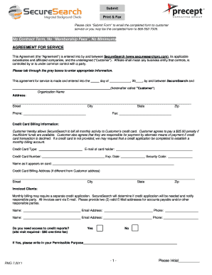 SecureSearch Service Agreement