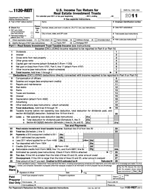 Form 1120-REIT US Income Tax Return