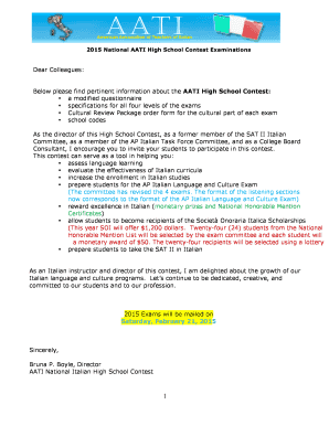 2015 AATI National Italian High School Contest Exam