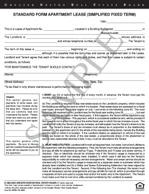 Standard Apartment Lease