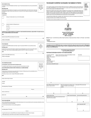 RARE Holdings Instruction to Sell Exchange Form