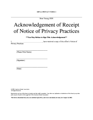 HIPAA Privacy Form 2