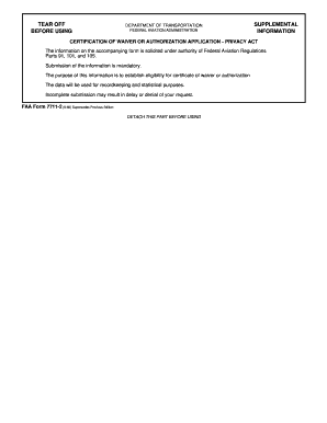 FAA Certificate of Waiver or Authorization Application