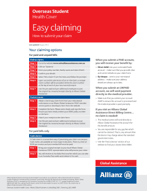 Overseas Student Health Cover Claim Form