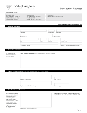 Transaction Request Form