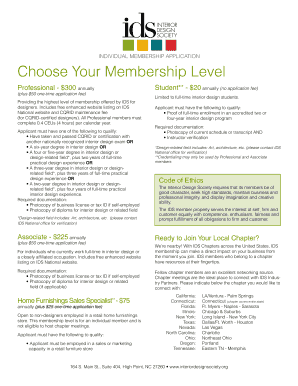 Interior Design Society Membership Application
