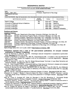 Biographical Sketch Form
