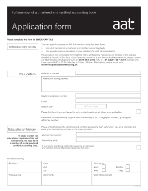 AAT Full Membership Application Form