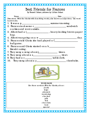 Best Friends for Frances Worksheet