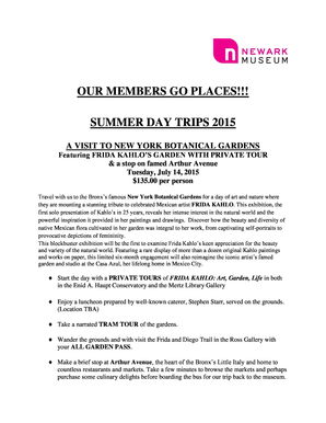 OUR MEMBERS GO PLACES SUMMER DAY TRIPS 2015