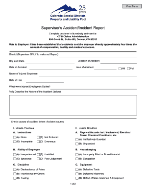 Supervisor's Accident/Incident Report