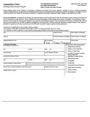HUD Housing Quality Standards Inspection Form