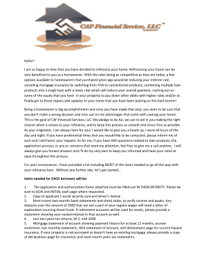 Home Refinance Loan Application