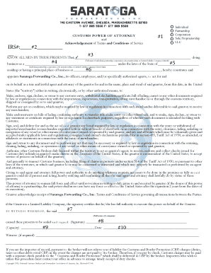 Customs Power of Attorney Form