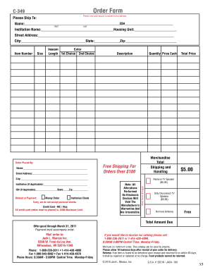 C-349 Order Form