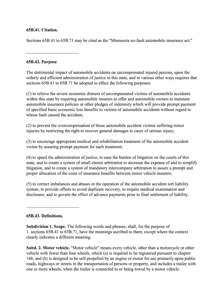 Fillable Online Minnesotanofaultstatutespdf Fax Email Print pdfFiller