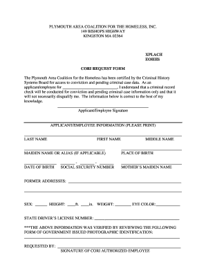 CORI Request Form