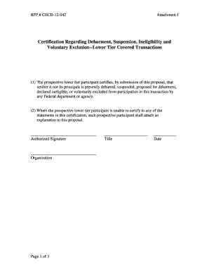 Certification Regarding Debarment Suspension Ineligibility