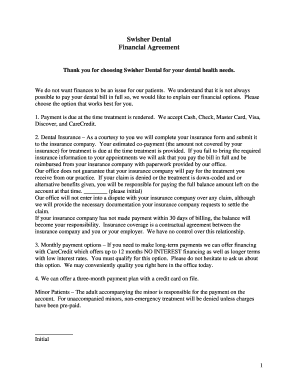 Swisher Dental Financial Agreement
