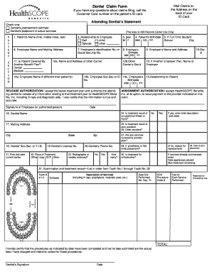 Dental Claim Form