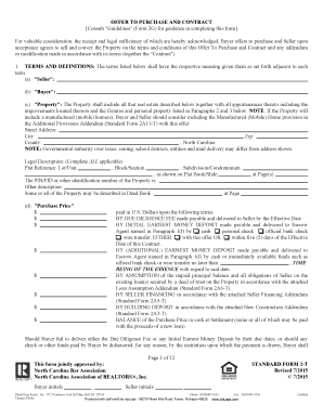 North Carolina Residential Purchase Agreement