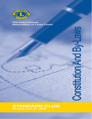 Lions Club Standard Constitution and By-Laws