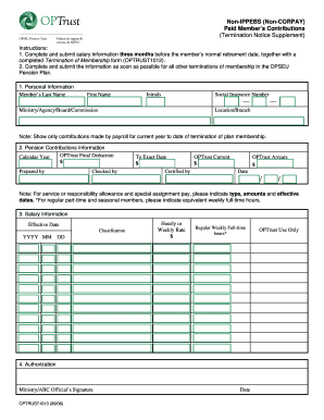 Non-IPPEBS Termination Notice Supplement