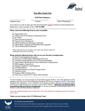 New Hire Checklist for Full-Time Employee