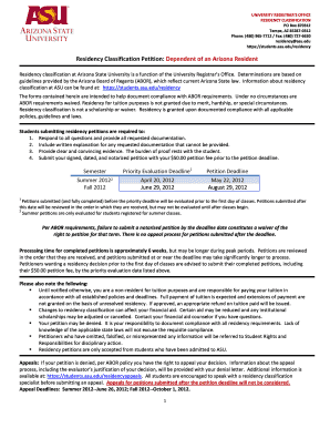 Residency Classification Petition