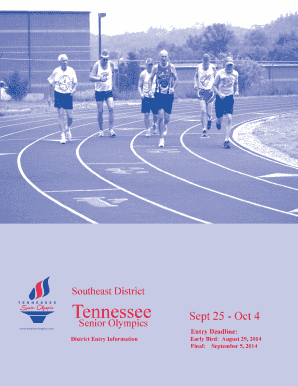 Tennessee Senior Olympics Entry Form