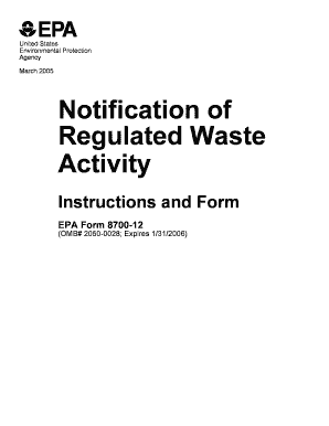 fillable online enviroexperts notification of regulated waste form 8700 12