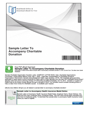 Letter to accompany donation
