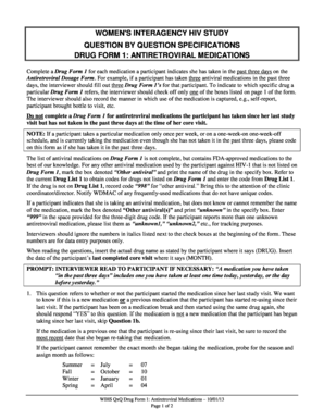 Drug Form 1 Antiretroviral Medications
