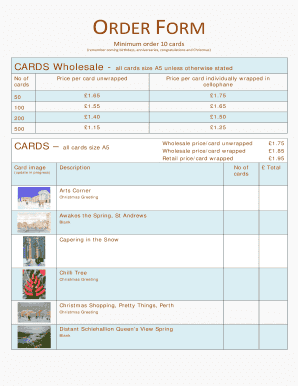 Card Order Form