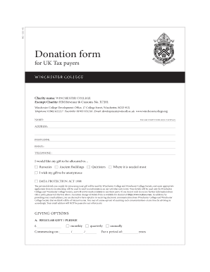 UK Tax Payers Donation Form