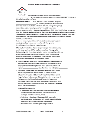 Exclusive Designated Buyer Agency Agreement