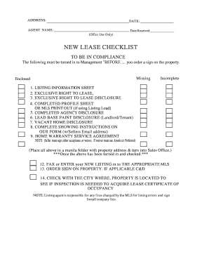 Exclusive Right to Lease Agreement