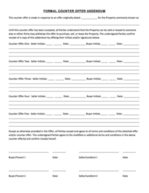 Formal Counter Offer Addendum