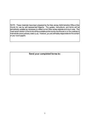 New Jersey Special Civil Part Answer Form