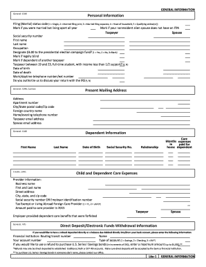US Federal Tax Return Form 1040