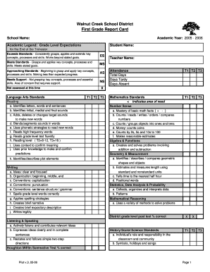 Fillable Online wcsd k12 ca Walnut Creek School District First Grade