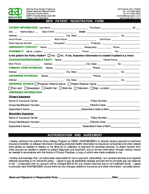 New Patient Registration Form