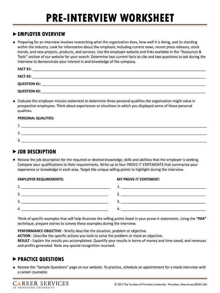 Pre Interview Questionnaire Template Fill Out Sign Online DocHub