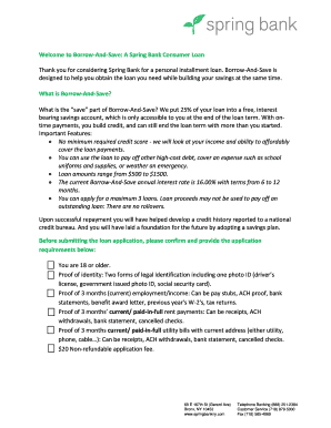 Borrow-And-Save Personal Installment Loan Application