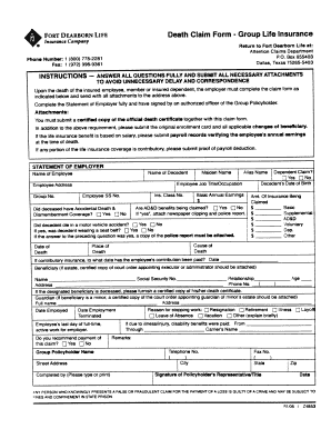 Fort Dearborn Life Death Claim Form