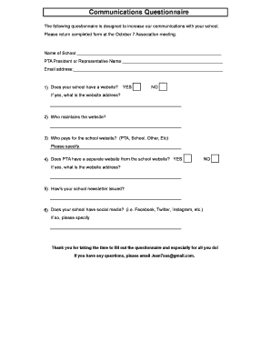 Communications Questionnaire